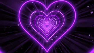 Neon Lights Love Heart Tunnel Background💜Purple Heart Background corazones blanco y negro[10 Hours]