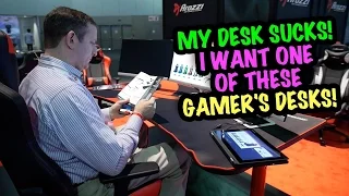 MY DESK SUCKS! … I want an Arozzi “Arena Gaming Desk” - #BluntyE3