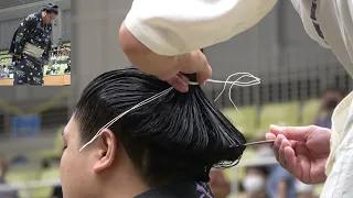 Sumo hairdressing with Wakatakakage (from 3m away!)