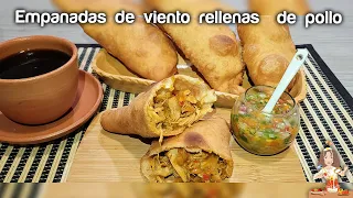 ‼️Las mejores EMPANADAS🥟 DE VIENTO RELLENAS DE POLLO🐔