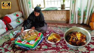 Granny Cooking Quail with Saffron Rice in village house