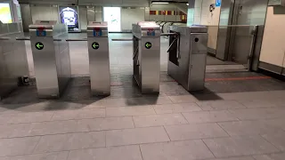 Walking into Guy Concordia Metro Station