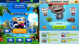 Talking Tom Gold Run - Cowboy Tom VS Sonic Dash - Rouge the Bat | Android iOS Gameplay