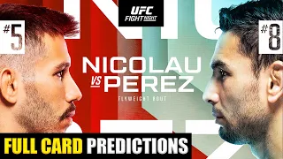 UFC Vegas 91 Nicolau vs Perez Full Card Predictions