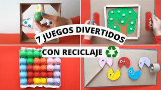 7 INCREÍBLES JUEGOS CON RECICLAJE ♻️ MUY FÁCILES DE HACER