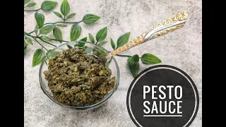 Garlic Pesto Sauce For Pasta and Spaghetti / How to make Pesto at home ? / Basil Recipes