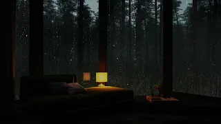 Adiós insomnio con lluvia en la ventana del dormitorio en la selva tropical