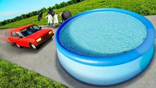 WE CRASHED INTO A HUGE POOL!