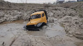 Crawl through water & mud -| FMS FCX24 POWER WAGON|- #rc #fms #rccar