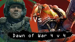 Dawn of War Soulstorm 4 v 4 Imperial Guard vs Space Marines