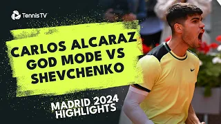 Carlos Alcaraz GOD MODE vs Shevchenko | Madrid 2024 Highlights