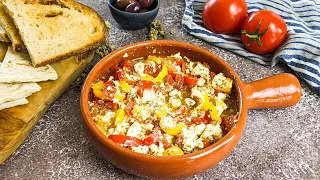 Greek Baked Feta Cheese and Tomatoes - Bougiourdi (Μπουγιουρντί)
