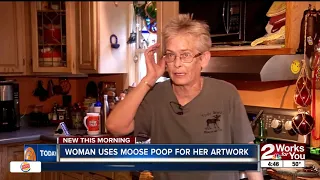Woman uses moose poop for artwork