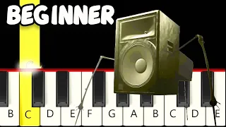 Spider Speaker Theme - Skibidi Toilet - Fast and Slow (Easy) Piano Tutorial - Beginner