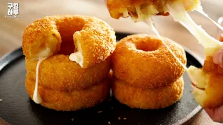 Crispy and Soft?! Potato Cheese Donuts instead of Flour!! Super Delicious.