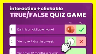 Interactive True-or-False QUIZ GAME in PowerPoint | Download Free  PowerPoint Quiz Template