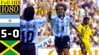 Argentina 5-0 Jamaica World Cup 1998 | Full highlight -1080p HD | Batistuta - Ortega