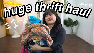 a very BIG THRIFT HAUL. ✨ literally thrifted my dream wardrobe for $1!  (20+ items!!)