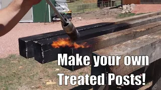 DIY Treating Fence Posts against rot & sealing concrete.