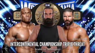 Lashley Vs Roode Vs Brodie Lee Intercontinental Title Match Wrestlemania 2(WWE Action Figure Match)