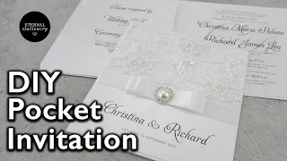 How to make a lace pocket wedding invitation | DIY invitations