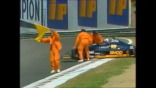 1989 F1 San Marino GP-Q2 - Stuck Luis Pérez-Sala cause red flag