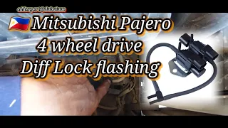 🇵🇭 Pajero 4-wheel Drive  Caused of Diff Lock flashing. 4HLc, 4LLC, 4H, 2H