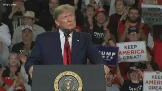 President Donald Trump makes campaign rally stop in Toledo