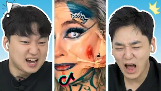 Koreans react to TikTok 'Special Makeup Removal Challenge'!