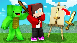 JJ Speedrunner VS Mikey Hunter But WHATEVER You DRAW, You GET in Minecraft Maizen