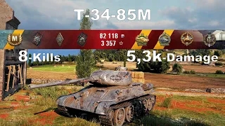 Т-34-85М - (5,3k-Damage 8-Kills) Fishing bay (Рыбацкая бухта)