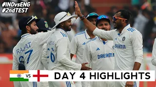 India vs England 2nd Test Match Day 4 Highlights 2024 | IND vs ENG Cricket Highlights 2024