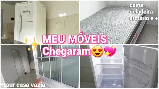 ABRINDO OS MÓVEIS PRA MINHA KITNET + tour da casa vazia😍💖✨️ morando sozinha