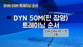 다이나믹 트레이닝 순서 "DYN 50M (핀 잠영) 성공하기" ; 비프리 대전프리다이빙