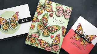 3 Stunning Butterfly Card Designs by Kristina Werner Showcasing New Card Kit!