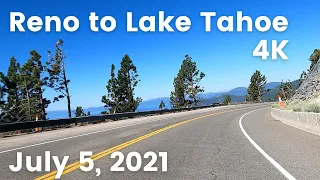 Reno, Nevada to Lake Tahoe (Incline Village, NV) Scenic Mountain Drive in 4K