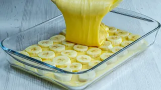 Bananen, Eier und Mehl – super leckerer Kuchen, den du ganz schnell zubereiten kannst