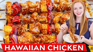 Easy Hawaiian Teriyaki Chicken Kabobs | Baked or Grilled!