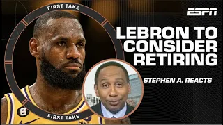 Stephen A. addresses LeBron James’ potential retirement U-Turn 🍿| First Take