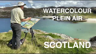 Large Plein Air Watercolour of the West Coast of Beautiful, Sunny Scotland