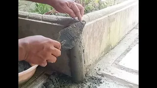 How to make cement round moulding on the corner of wall