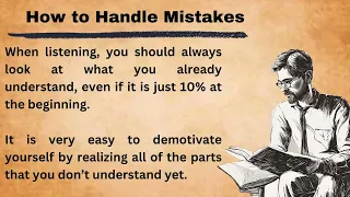 How to Handle Mistakes || Graded Reader || Improve Your English || Learn English Through Story ||
