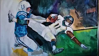 Pat McAfee hits Trindon Holliday｜painting time lapse