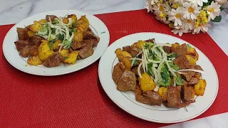 Как правильно жарыт ПЕЧЕНЬ с КАРТОШКОЙ.  Чтобы вкусно просто и быстро