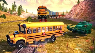 School Master Truck & Heavy Machines Durability Test - Off The Road Unleashed | Nintendo Switch