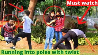 Running into poles 😅While staring At Girls🥰 || Epic Reaction || Prank in India