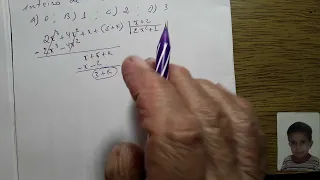 JAPERI   QUESTÃO 6   O resto da divisão de Px = 2x³ + 4x² + x + 5 + k por x + 2 é maior do que k², s