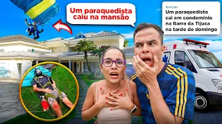 UM PARAQUEDISTA CAIU DENTRO DA MANSÃO!!