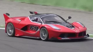 Ferrari FXX K & 599XX - INSANE V12 Engine SOUND at Monza Circuit!