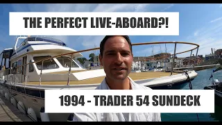 Trader 54 Walkthrough Yacht Tour - Is this the Perfect Live-aboard? - Stunning Interior Space